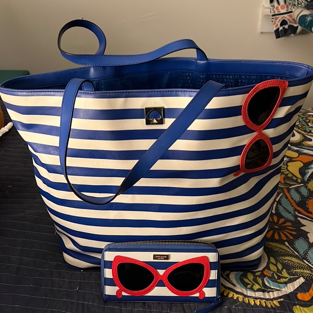 Kate spade sunglasses tote and matching wallet